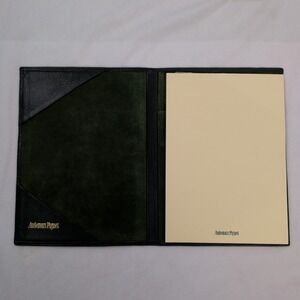 Audemars Piguet Leather Portfolio Notepad Holder Green Suede Interior Logo